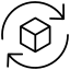 Black return arrow icon on a transparent background, indicating a backward direction.